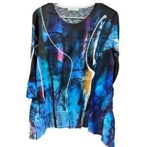 Jess & Jane Small  "Eclipse " lightweight Tunic Top  Long Sleeve Tee Shirt Small